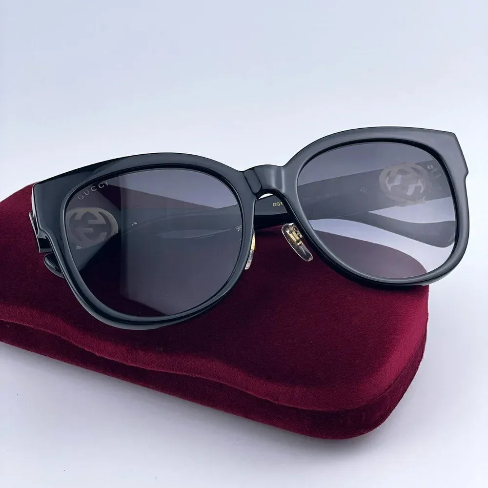 SALE! NEW Gucci GG1028SK 006 Black Grey Gradient Square Women Sunglasses